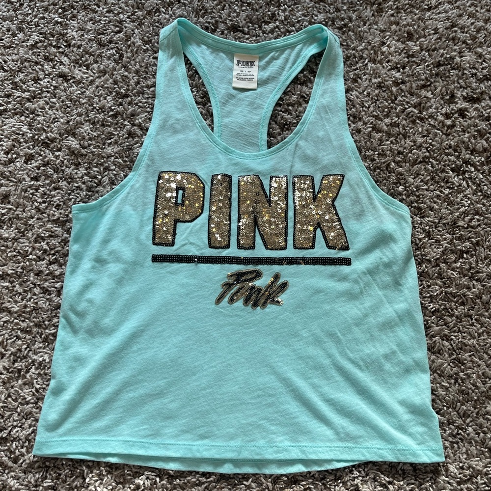 Victoria's Secret Blue Sequin Tank Top